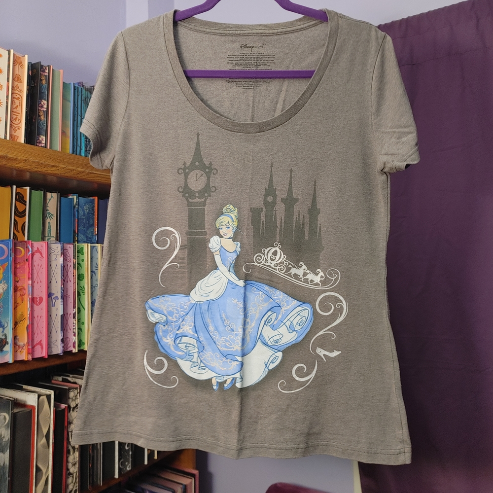 Disney Gray Tee with Black Logo Print